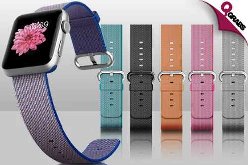 For QR89, Grab an Adjustable Woven Nylon Strap for Your Apple Watch - Choose from 6 Fun Colors! (QR180 Value)